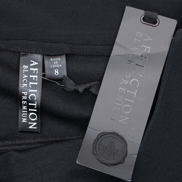 Affliction Black Studded Asymmetrical Mini Skirt Size 8 - Picture 5 of 8